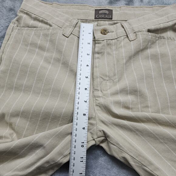 Riders Casual Pants Womens 6 Tan White Striped Mid Rise Crop Capri Straight Leg - Picture 7 of 10